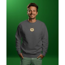 Muhtar Store Erkek Ragdoll Kedisi Desenli Sweatshirt – Minimal Göğüs Baskılı, Rahat Kesim