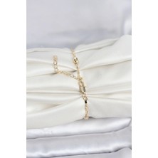 cm 14K Gold Renk Damla Topçuk Model Kadın Bileklik - Bamido