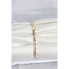 cm 14K Gold Renk Zincir Model Kadın Bileklik - Bamido