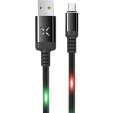 Storozal Konfulon DC09 Ses Duyarlı Işıklı Micro USB Kablo 1m 2A - Siyah