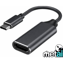 Metai 4K Ultra Hd Usb-C To HDMI Dönüştürücü Adaptör – Type-C Görüntü Aktarıcı Kablo (Thunderbolt 3/4 Uyumlu – Macbook, Laptop, Telefon ve Tablet Için)