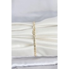 cm 14K Gold Renk Burgu Zincirli Model Kadın Bileklik - Bamido