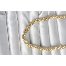Solenya cm 14K Gold Renk Kalın Burgu Zincirli Model 60 cm Kadın Kolye