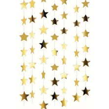 Allians Parlak Yıldız Gold Altın Süs Ipe Dizili Uzayan Parti ve Bayram Dekoru