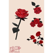 HayalEtGelsin3D 🌹 3D Baskı Dekoratif Kırmızı Gül 3'lü – Solmayan Şık Tasarım