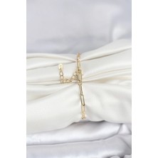 cm 14K Gold Renk Ataç Zincir Model Kadın Bileklik - Bamido