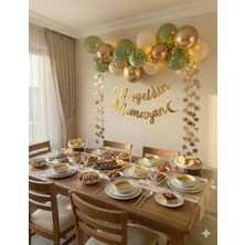 Allians Ramazan Gold Yazı Ledli Zincir Balon Seti, Bayram Oda Süsleme Seti