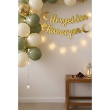 Allians Ramazan Gold Yazı Yıldız LED ve Balon Seti, Süsleme, Kutlama, Dekorasyon