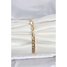 cm 14K Gold Renk Kalın Zincir Model Kadın Bileklik - Bamido