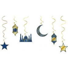 Allians Ramazan Temalı Büyük Boy Altın Yaldızlı Varaklı Asma Süs 6'lı Set