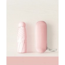 Mini Kapsül Şemsiye Kolay Taşınabilir Yağmur ve Güneşten Tam Koruma 6 Telli