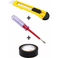NSE Maket Bıçağı + Kontrol Kalemi + Kablo Bandı | 3’lü Elektrik & Montaj Seti