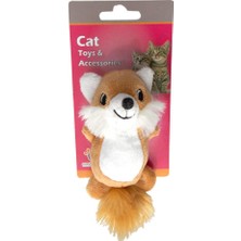 Braventa Collection Beeztees Eastland 551194 Peluş Hışırtı Kedi Oyuncağı, Tilki Şekilli, 95X5 cm