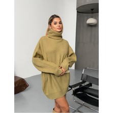Bejna Kadın Balıkçı Yaka Oversize Triko Kazak