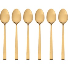 Braventa Collection Porland Quantum Mat Altın Kahve Kaşığı 14 cm 6 Adet