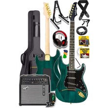 Braventa Collection Midex GLC-40GR-50AMP Elektro Gitar Seti 50 Watt Şarjlı Bt Amfi Kulaklık ve Full Set