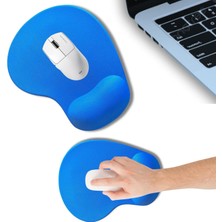 Braventa Collection MP01 - Elips Bilek Destekli Mouse Pad | Konforlu, Kaymaz Taban, Ergonomik, Yumuşak, Ev,ofis (Mavi)