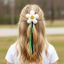 Woodycord El Yapımı Smiley Beyaz Papatya Otomatik Toka