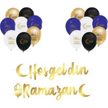 Allians Ramazan Süsleri Seti, 20 Parça Balon ve Hoşgeldin Ramazan Süsleri