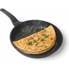 Braventa Collection Deconox Alüminyum Döküm Kızartma Tavası | 6mm Kalınlık, Tek Saplı Yapışmaz Yüzey | Eşit Isı Dağılımı