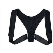 Özbience Dik Duruş Korsesi, Omuz Destekli, Siyah Deri Desenli, Ayarlanabilir