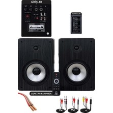 Braventa Collection Maxword RM-500 Aktif Stüdyo Referans Monitörü 5 Inç Çift Bluetooth USB 180 Watt