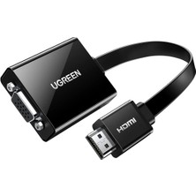Braventa Collection Ugreen HDMI VGA Kablo Adaptörü 1080P Üzerinde Hdtv Aktif Ses Aktarımı Konverterkabel Pc Laptop Için,