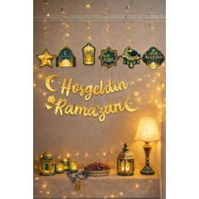 Allians LED Işıklı Ramazan Hoşgeldin Yazısı Tavan Süsü, Bayram Süs Seti