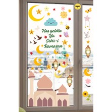 Allians 50X70 Ramazan Temalı Hoşgeldin Etiketi Gülümseyen Bulut ve Yıldızli Tasarım