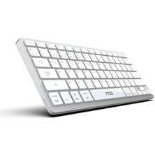 Braventa Collection Inca IBK-565ST Bluetooth 5.0 Rechargeable Smart Silver Keyboard, 150 Saat Kullanım Süresi, Telefon,