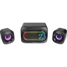 Braventa Collection Mikado MD-511 5W+3W×2 USB Rgb Ledli 2.1 Gaming Oyuncu Ses Ayarlı Speaker Hoparlör