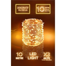 Allians 10 Metre Ramazan Bayramı Işığı, Sarı Pilli Ledli, Peri LED Gece Süsü