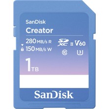 Braventa Collection Sandisk Creator Sdxc Uhs-Iı 1 Tb Bellek Kartı, V60, 6k ve 4K Uhd, Okuma Hızı, 280 Mb/s'ye Kadar, Su