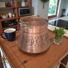 Maraş Bakırcılık - Içi Kalaylı Oyma Işlemeli Kalın Bakır Bakraç 3 - 5 Litre Seçenekleri – El Yapımı Geleneksel Bakır Bakraç