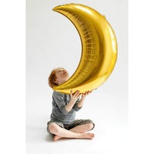 Allians Altın Renkli Hilal Ay Folyo Balon 60 cm Ramazan Bayramı Süsüsü