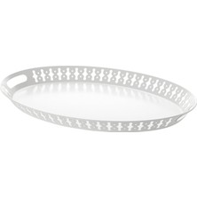 Braventa Collection Ikea Romantısk Tepsi, 52X39 Cm, Beyaz