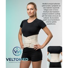 Özbience Bej Renk Çelik Balenli Lumbostad 26CM Ortopedik Bel Korse