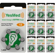 Braventa Collection Yesmed Extra Power 13 Numara Işitme Cihazı Pili (10 Paket x 6 Adet = 60 Adet Pil)
