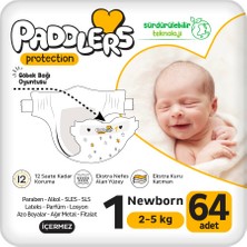 Braventa Collection Paddlers Protection Bebek Bezi 1 Numara Yenidoğan 64 Adet (2-5 Kg) Jumbo Paket