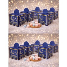 Allians 25 Li Ramazan Bayramı Küp Lokumluk, Lacivert, Baskılı, 4.5x5.5 cm