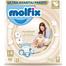 Braventa Collection Molfix Bebek Bezi Pure&soft Maxi 4 Beden Aylık Paket 86 Adet