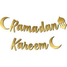 Allians Altın Renkli Ramazan Kareem Yazılı Kaligrafi Banner 200X20 cm