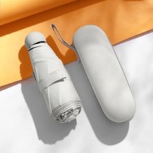 Mini Kapsül Şemsiye Kolay Taşınabilir Yağmur ve Güneşten Tam Koruma 6 Telli