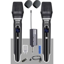 Braventa Collection Lastvoice TX-102EE Şarjlı Çiftli El Tipi Telsiz Kablosuz Mikrofon Seti Uhf