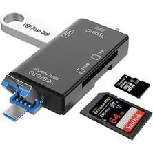 Braventa Collection Inventix Seyahat USB Bellek Kartı Okuyucu Mikro ve Düzenli Sd Kartlar Seyahat Için - 6 In 1 Dizüstü