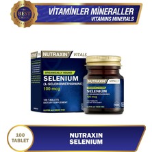 Braventa Collection Nutraxin Vitals Selenium (L-Selenomethionine) 100 Mcg 100 Kapsül Takviye Edici Gıda