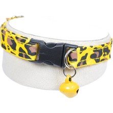 Braventa Collection X-Perk Zilli Kedi Köpek Taması Leopar Desenli Sarı Renk