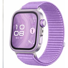 Lewufor Huawei Watch Fit 3  Fit 4  Fit 4 Pro Uyumlu Hasır Örgü Spor Lansman Cırtlı Kordon