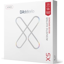 Braventa Collection D'addario Gitar Telleri - Xs 80/20 Bronz Kaplamalı Akustik Gitar Telleri - XSABR1356-3P - Pürüzsüz H