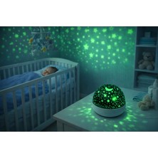 Alytech Bluetooth Hoparlörlü Yıldız ve Ay Projeksiyon Gece Lambası Rgb LED Işıklı Uyku Lambası – Çocuk & Bebek Odası Projektör